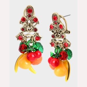BETSEY JOHNSON ISLAND TIME STATEMENT EARRINGS MULTI